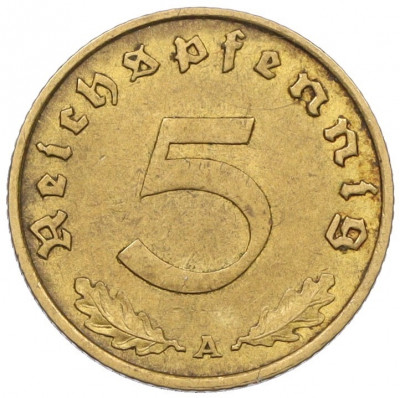 5 рейхспфеннигов 1938 года А Германия