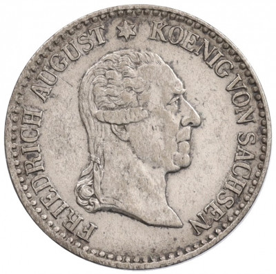 1/6 талера 1827 года Саксония «Смерть Короля Фридриха Августа I»