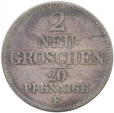 2 новых гроша / 20 пфеннигов 1855 года Саксония