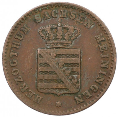 2 пфеннига 1860 года Саксен-Мейнинген