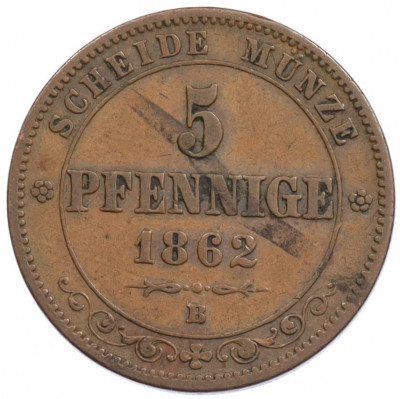 5 пфеннигов 1862 года Саксония