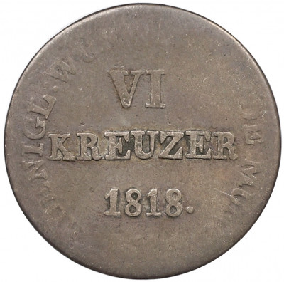 6 крейцеров 1818 года Вюртемберг