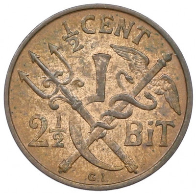 1/2 цента 1905 года Датская Вест-Индия