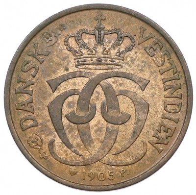 1/2 цента 1905 года Датская Вест-Индия