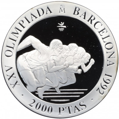 2000 песет 1992 года Испания «XXV Летние Олимпийские игры в Барселоне 1992 — Бег»