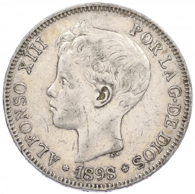 5 песет 1898 года Испания