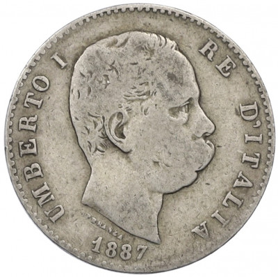 1 лира 1887 года M Италия