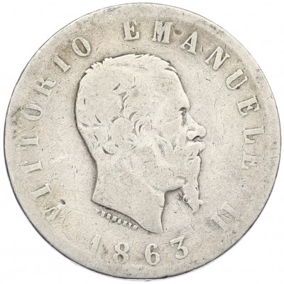 2 лиры 1863 года N Италия