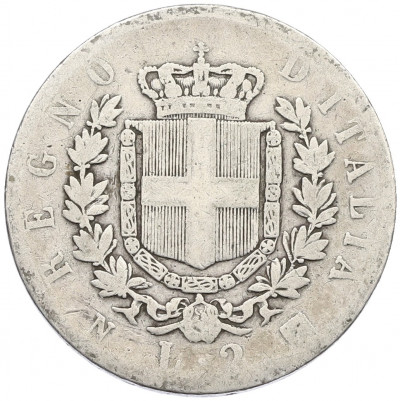 2 лиры 1863 года N Италия