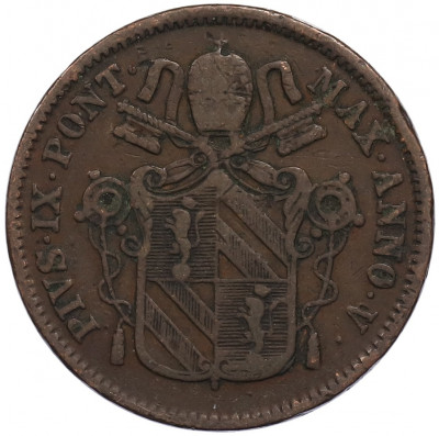 1 байокко 1850 года Папская область