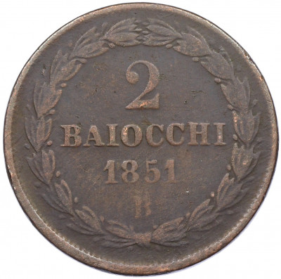 2 байокко 1851 года Папская область