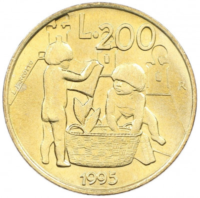 200 лир 1995 года Сан-Марино
