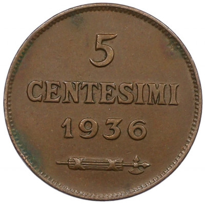 5 чентезимо 1936 года Сан-Марино