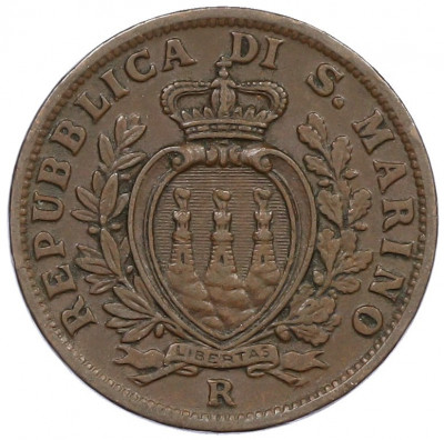 5 чентезимо 1937 года Сан-Марино