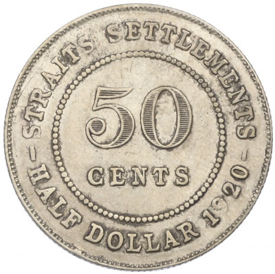 50 центов 1920 года Стрейтс Сетлментс