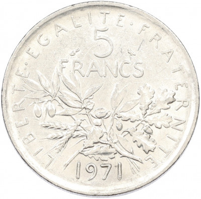 5 франков 1971 года Франция