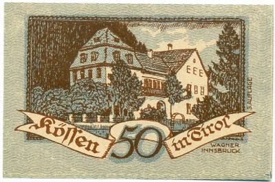 50 геллеров 1920 года Австрия — Кессен (Нотгельд)
