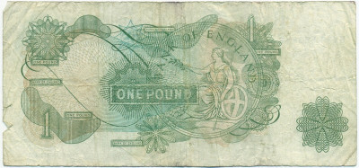 1 фунт 1970 года Великобритания (Банк Англии)