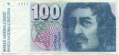 100 франков 1991 года Швейцария