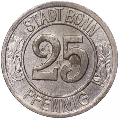 25 пфеннигов 1920 года Германия — город Бонн «Бетховен» (Нотгельд)