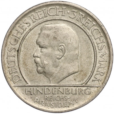 3 рейхсмарок 1929 года D Германия «10 лет Веймарской конституции»