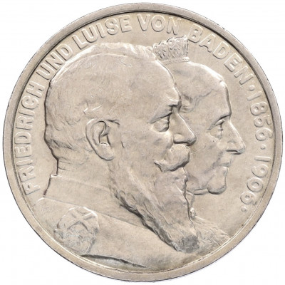 5 марок 1906 года Германия (Баден) «50 лет свадьбе Фридриха I и Луизы Прусской»