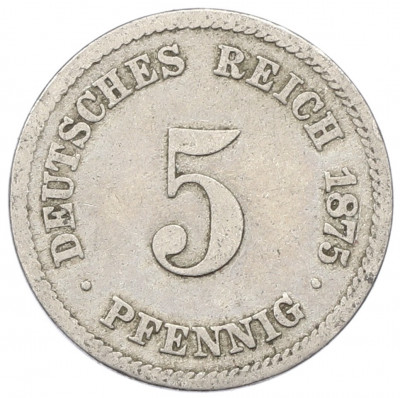 5 пфеннигов 1875 года A Германия