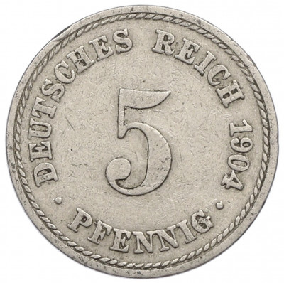 5 пфеннигов 1904 года A Германия