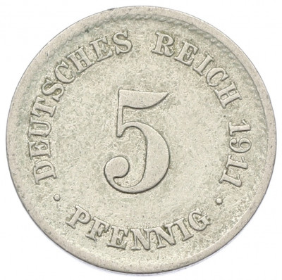 5 пфеннигов 1911 года F Германия