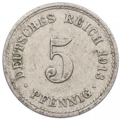 5 пфеннигов 1913 года A Германия