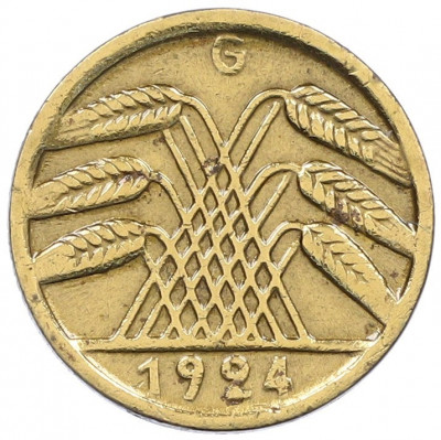 5 рейхспфеннигов 1924 года G Германия