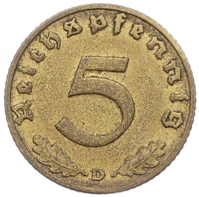 5 рейхспфеннигов 1938 года D Германия