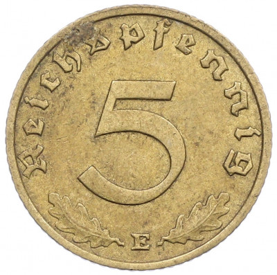 5 рейхспфеннигов 1939 года E Германия