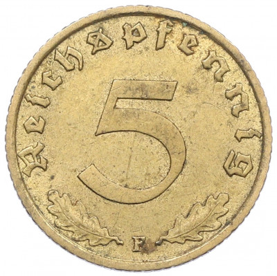 5 рейхспфеннигов 1939 года F Германия