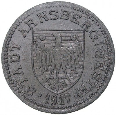 50 пфеннигов 1917 года Германия — город Арнсберг (Нотгельд)