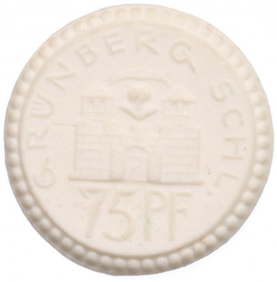 75 пфеннигов 1922 года Германия — город Грюнберг (Нотгельд)