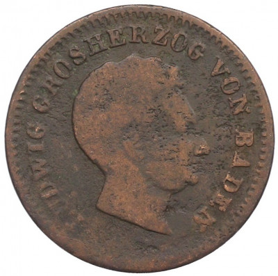 1 крейцер 1828 года Баден