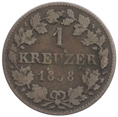 1 крейцер 1858 года Гессен-Дармштадт