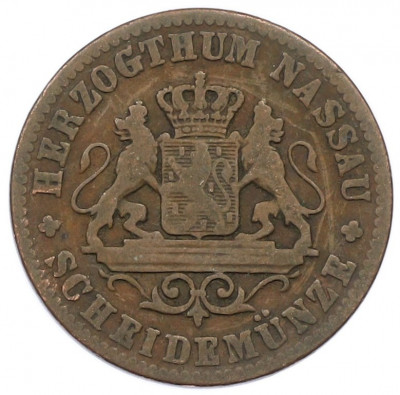 1 крейцер 1861 года Нассау