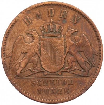 1 крейцер 1864 года Баден