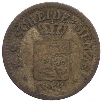1 новый грош / 10 пфеннигов 1853 года Саксония