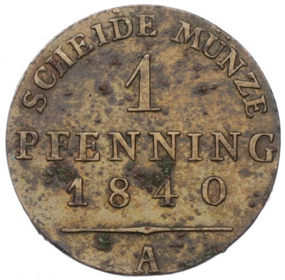 1 пфенниг 1840 года А Пруссия