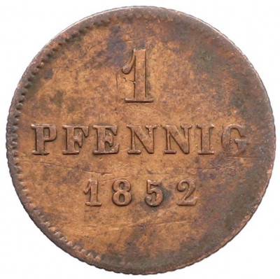 1 пфенниг 1852 года Бавария