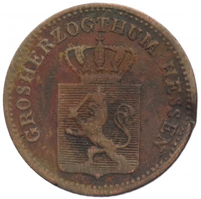 1 пфенниг 1858 года Гессен-Дармштадт
