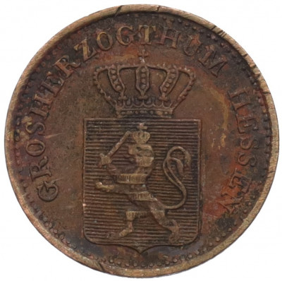 1 пфенниг 1862 года Гессен-Дармштадт