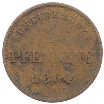 1 пфенниг 1864 года Бавария
