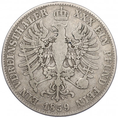 1 союзный талер 1859 года А Пруссия