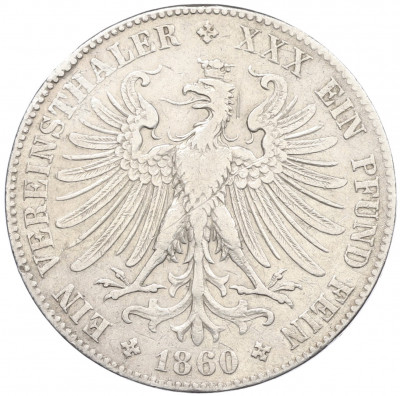 1 союзный талер 1860 года Франкфурт