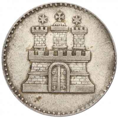 1 шиллинг 1855 года Гамбург