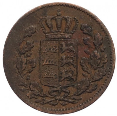 1/2 крейцера 1845 года Вюртемберг